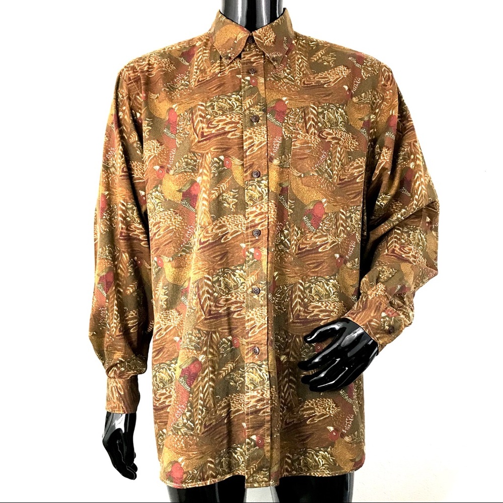 VTG Nautica men’s large brown button up shirt